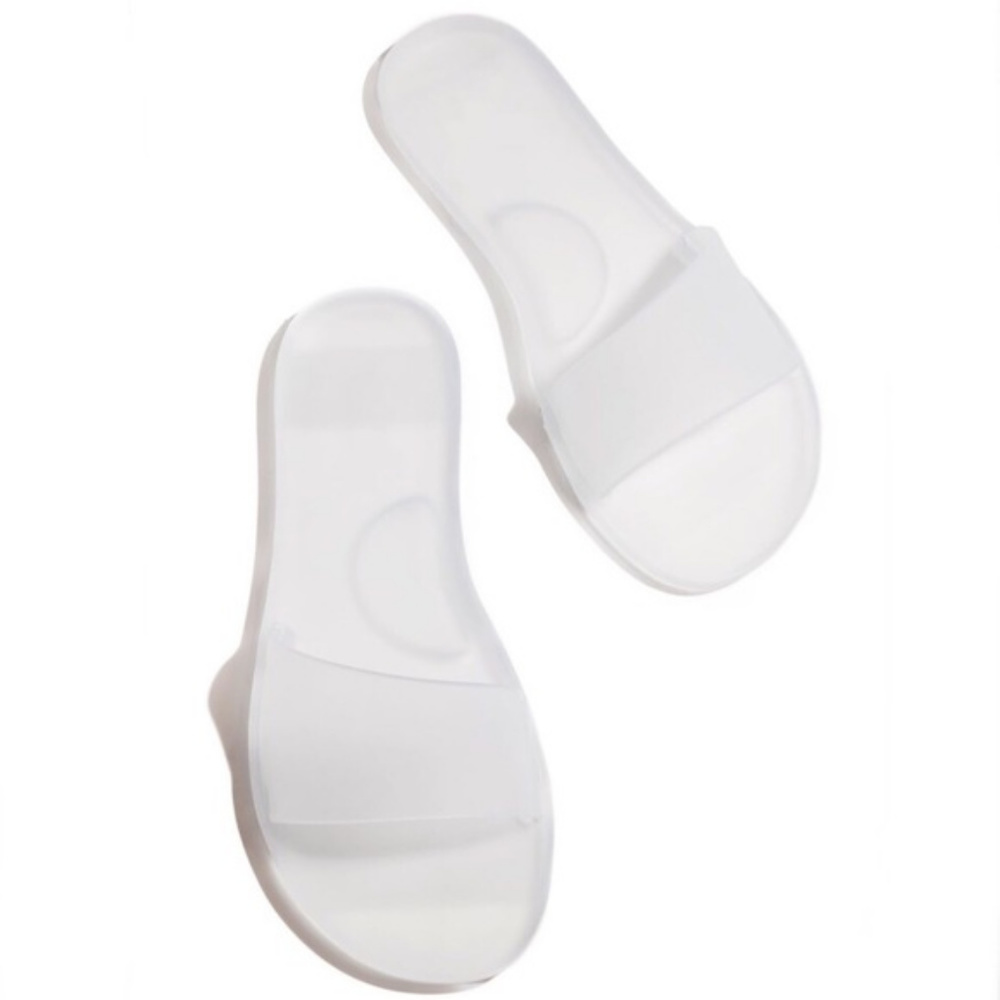 "Lisa" Slides - Matte White/Clear - Picture 2 of 8